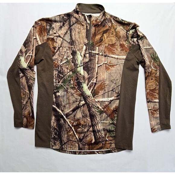 Realtree Camouflage Mens Long Sleeve Shirt Medium Brown Camo Hunting Outdoor - Picture 1 of 10
